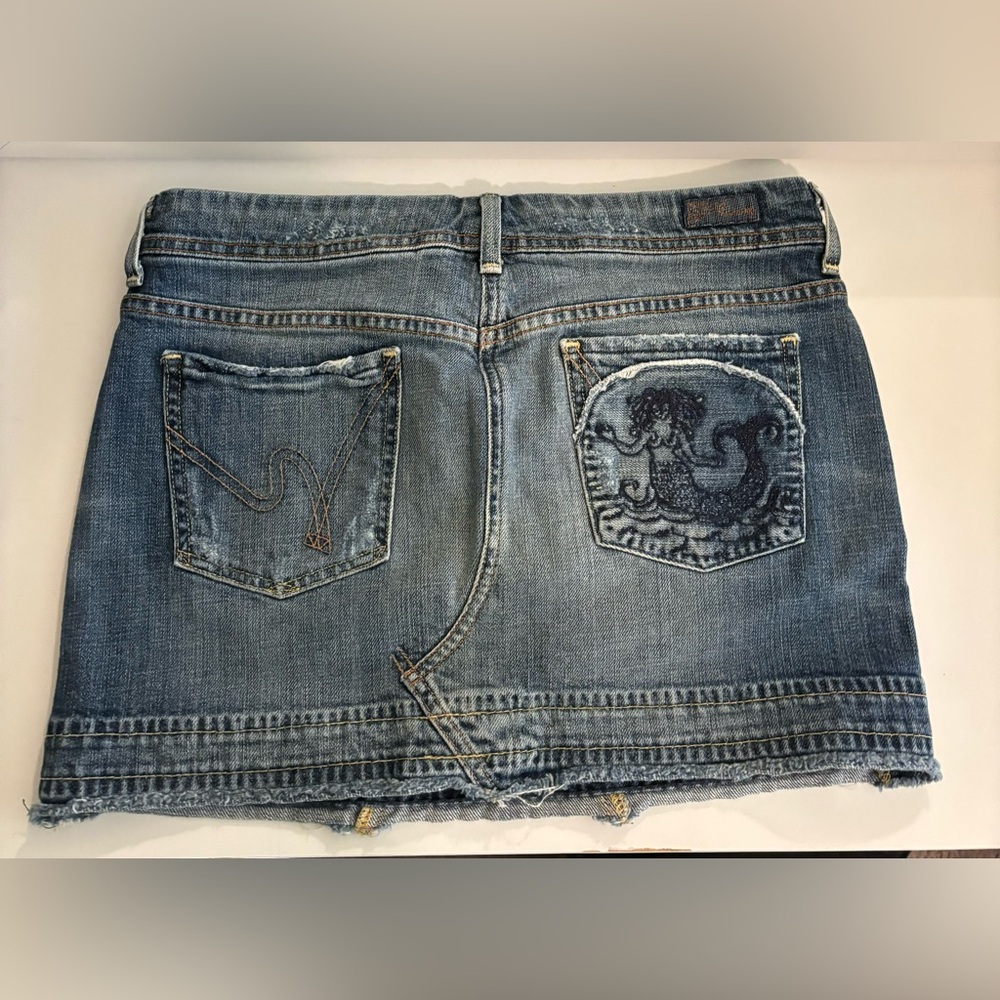 Vintage Citizens of Humanity Denim Mini Skirt - Picture 2 of 6